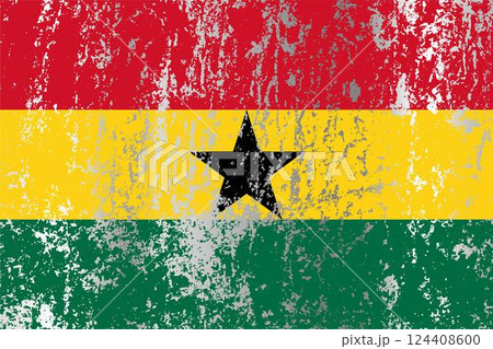 Ghana flag with grunge effect. Ghana flag with grunge effect. 124408600