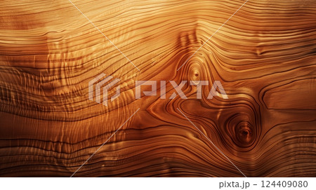 Wooden texture background with intricate grains and warm hues, ideal for cozy design and decor. 124409080