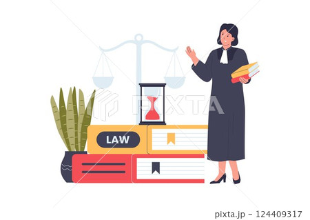 Legal System and Court Justice Vector 124409317