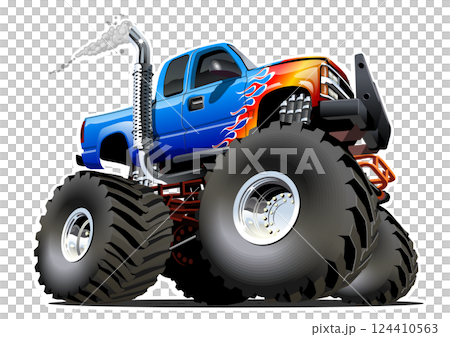 Cartoon Monster Truck 124410563