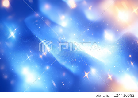 キラキラと青色に光り輝く抽象的な背景素材 キラキラと青色に光り輝く抽象的な背景素材 124410682