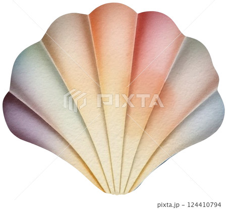 seashell in a paper cut 124410794