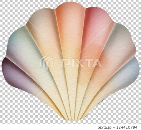 seashell in a paper cut 124410794