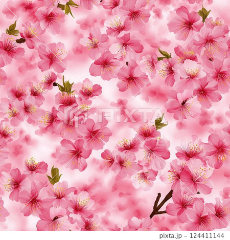 Beautiful Sakura Petals Seamless Pattern for...のイラスト素材 [124411144] - PIXTA