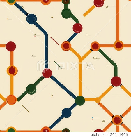 Seamless Metro Subway Map Background Design for Creative Use and Decoration 124411446