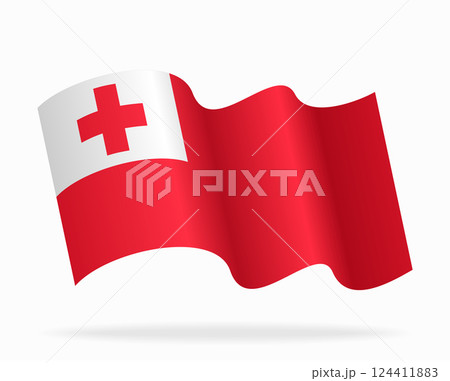 Tongan flag wavy background layout. Vector illustration. 124411883