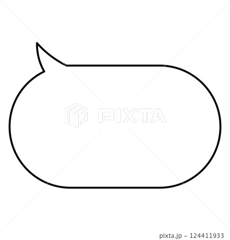 シンプルな吹き出しのイラスト 横長 楕円形 シンプルな吹き出しのイラスト 横長 楕円形 124411933