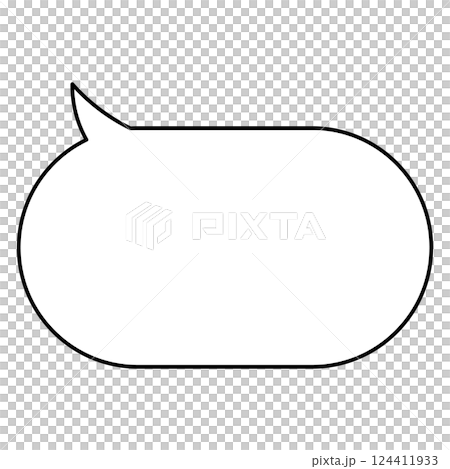 Simple speech bubble illustration, horizontal, oval 124411933