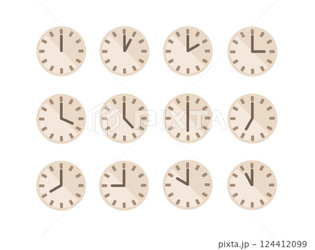 時計 時間 イラストセット 時計 時間 イラストセット 124412099
