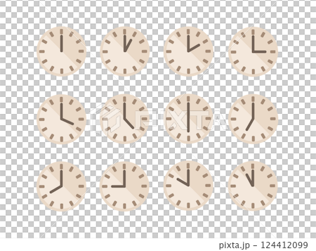 時計 時間 イラストセット 時計 時間 イラストセット 124412099