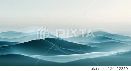 静かな海の風景と柔らかな波の動きが広がる空 124412229
