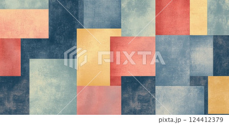 色彩豊かな幾何学模様が印象的な抽象的なテク 124412379