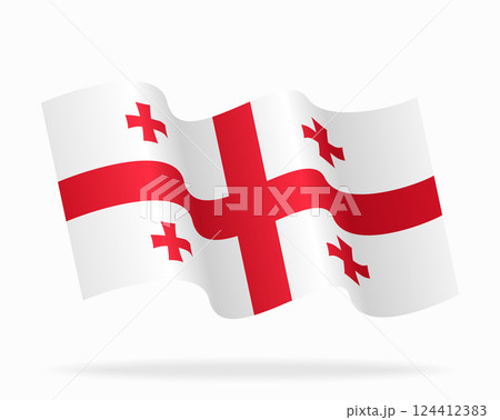 Georgian flag wavy background layout. Vector illustration. 124412383