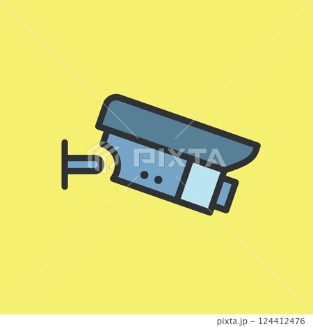 CCTV icon video surveillance made flat color style CCTV icon video surveillance made flat color style 124412476