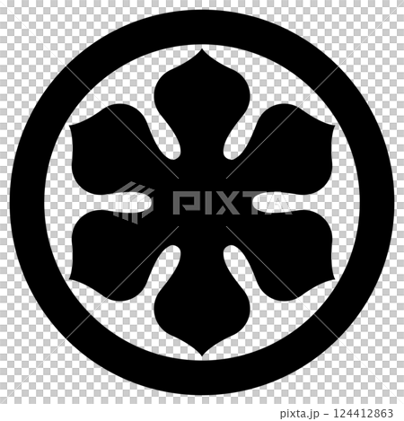 家紋です。丸に変わり梨の花といいます。 124412863