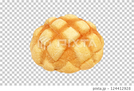 甜瓜麵包插圖逼真的白色背景 甜瓜麵包插圖逼真的白色背景 124412928
