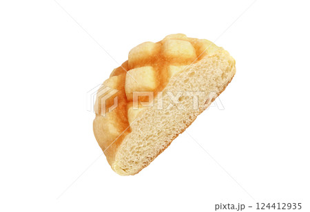 メロンパン イラスト リアル 白バック 124412935