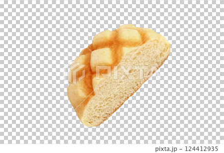 甜瓜麵包插圖逼真的白色背景 124412935