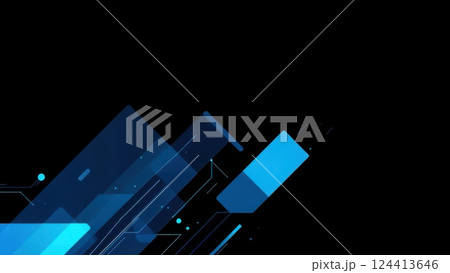 a close up of a blue and black background with a black background 124413646