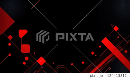 a close up of a red and black background with a red arrow 124413811