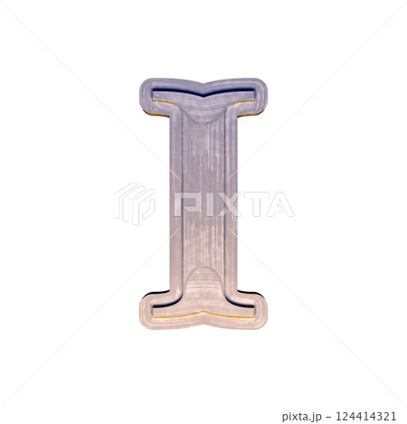 Vintage decorative font. Badly painted letter on white background. Vintage decorative font. Badly painted letter on white background. 124414321