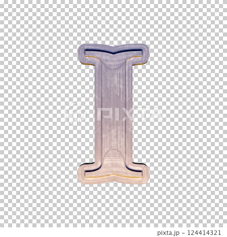 Vintage decorative font. Badly painted letter on white background. Vintage decorative font. Badly painted letter on white background. 124414321