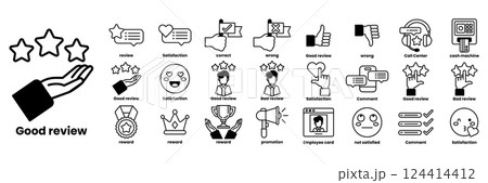 A collection of icons for a social media app 124414412