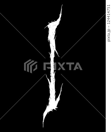 Metal music band font. White letter on black background. 124414751