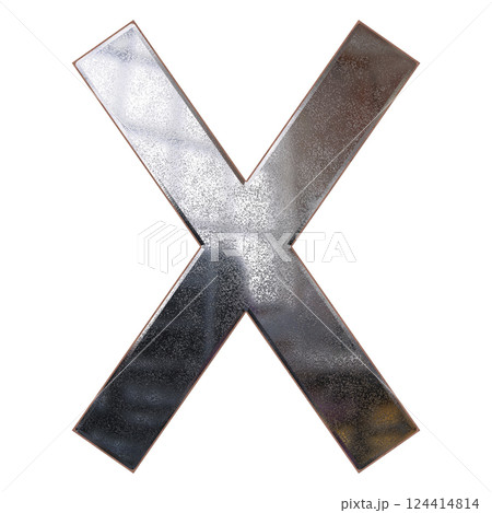 Decorative chrome letter. Rendered illustration. Decorative chrome letter. Rendered illustration. 124414814