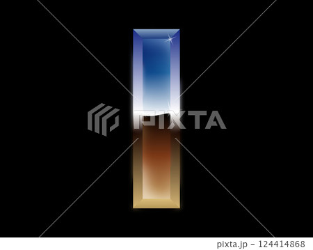 Decorative chrome letter in the dark. Glossy metal font. Decorative chrome letter in the dark. Glossy metal font. 124414868