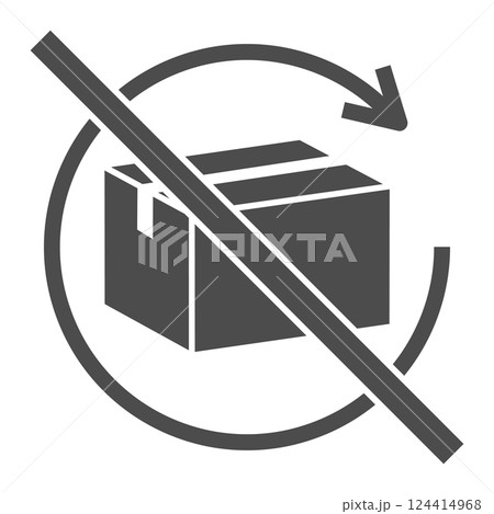 荷物や商品の返品不可を表すダンボールのベクターアイコンイラスト素材 荷物や商品の返品不可を表すダンボールのベクターアイコンイラスト素材 124414968
