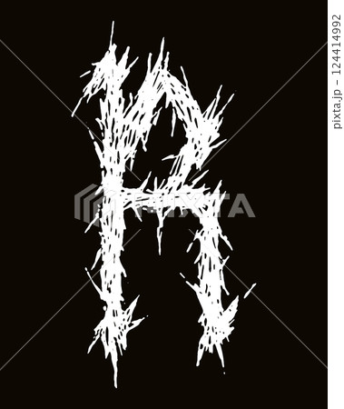 Metal music band font. White letter on black background. Metal music band font. White letter on black background. 124414992