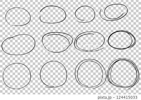 Hand-drawn circular line illustration material vector 124415033