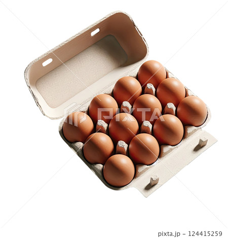 Organic brown eggs in egg tray or carton. Poultry eggs in food or breakfast carton. Organic brown eggs in egg tray or carton. Poultry eggs in food or breakfast carton. 124415259