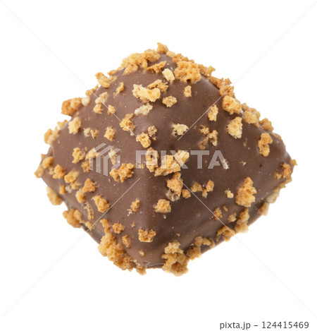Luxury artisan waffle candy in chocolate with filling isolated on the white Luxury artisan waffle candy in chocolate with filling isolated on the white 124415469