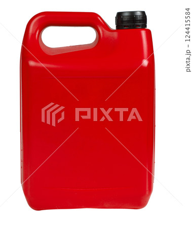 Bottle red canister can antifreeze liquid container isolated on the white background Bottle red canister can antifreeze liquid container isolated on the white background 124415584