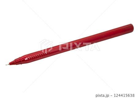 Red ballpoint pen school write isolated on the white background Red ballpoint pen school write isolated on the white background 124415638