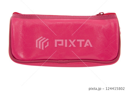 Pen pencil long leather case for school isolated on the white background 124415802