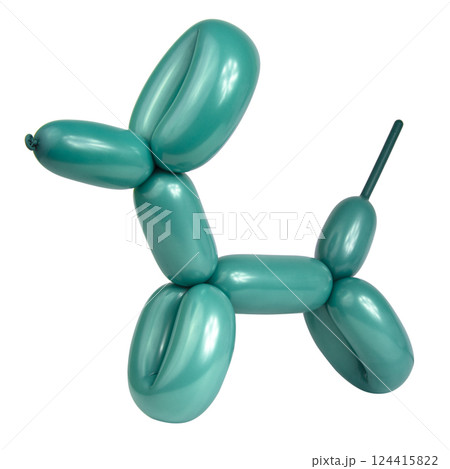 Party balloon dog model toy twisting for fun isolated on the white background 124415822