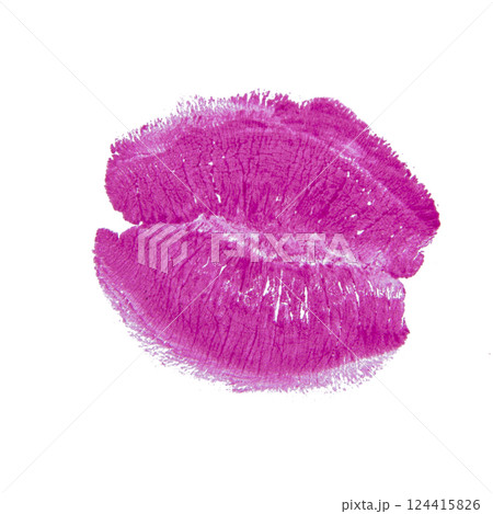 Kiss lipstick track makeup concept love isolated on the white Kiss lipstick track makeup concept love isolated on the white 124415826