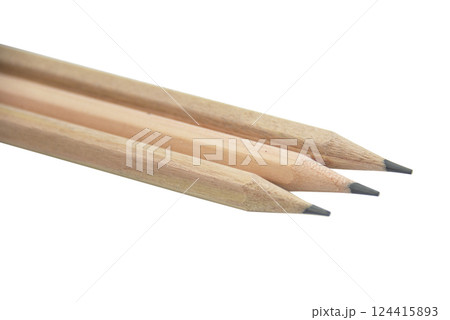 Wooden simple pencils drawing isolated on the white background 124415893