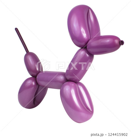 Party festive balloon dog twisting modeling isolated on the white background Party festive balloon dog twisting modeling isolated on the white background 124415902