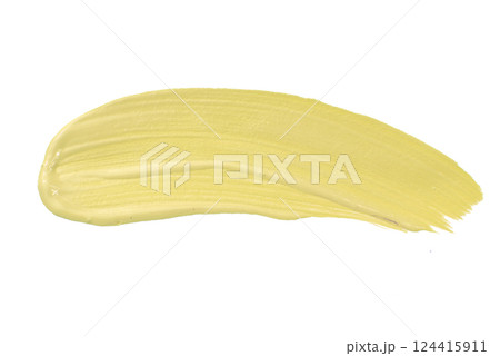 Paint yellow sketch track watercolor art border isolated on the white background photo 124415911