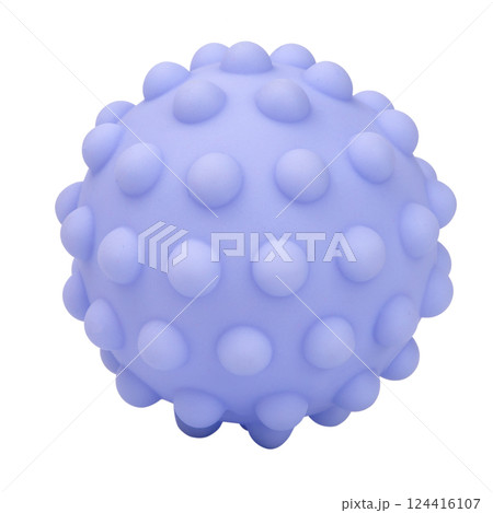 Rubber massage ball toy isolated on the white background Rubber massage ball toy isolated on the white background 124416107