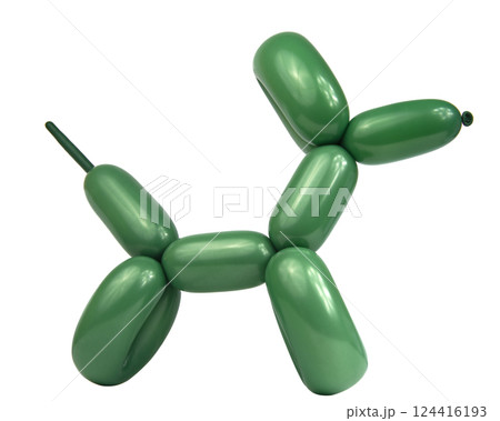 Bright balloon dog toy isolated on the white background Bright balloon dog toy isolated on the white background 124416193