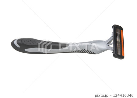 Black razor for shaving tool cosmetic beauty object isolated on the white background 124416346
