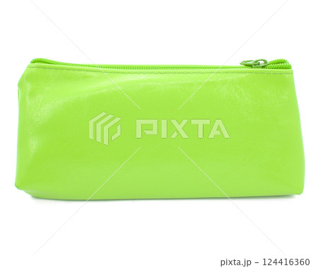 Cute pencil pen case container isolated on the white background Cute pencil pen case container isolated on the white background 124416360