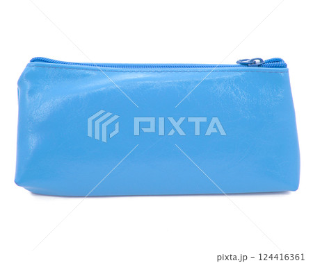 Cute pencil pen case container isolated on the white background Cute pencil pen case container isolated on the white background 124416361