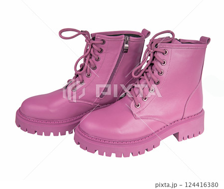 Classic new womens boots casual isolated on he white autumn winter 124416380