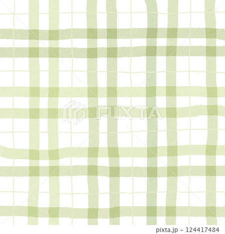 Sage Green Plaid Gingham Hand Drawn Background Pattern Overlay 124417484